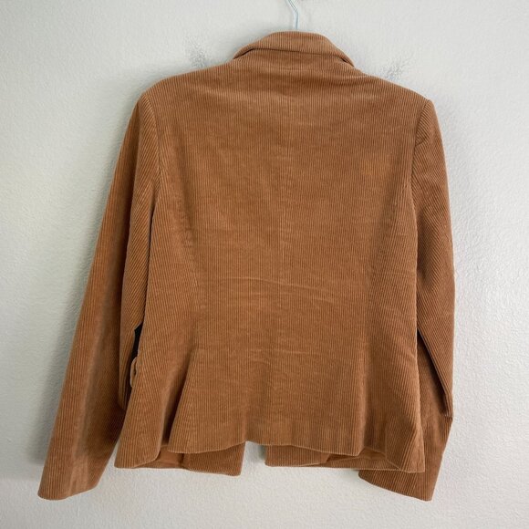 Nanette Lepore Womens 10 Camel Brown Corduroy Blazer Hook Closure Jacket - Picture 9 of 9